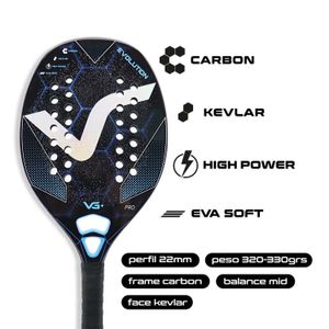 Högkvalitativ pro racket strand tennis full12KKEVLAR COBAL SHINY EVA SOV MED COVER PAG PADEL PADDLE 240509