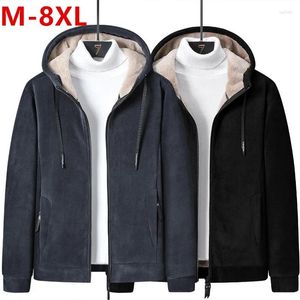 Men's Hoodies Velvet Thick Elderly Large Size Lamb Wool Hoodie Hooded Hoody Cashmere Sweatshirts Plus Winter Clothing L-8xl