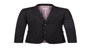 Men039s Suit Blazers Luksusowe kurtki Koreańskie klasyczne Tonal Black 4Bar Stripes Suit Wedding Office Casual94763183777917