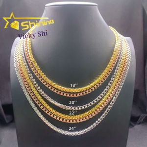 Gorące sprzedawane mężczyźni Naszyjnik Hip Hop Tester Diamond MOISSANITE Cuban Link Sier Gold Pleated Chain