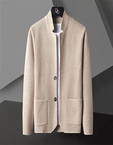 Männer039s Pullover Solid Color Cardigan Jacke Männer Strick Casual Stand Halsband Lose Strickjacke Mantel Männer Khaki Schwarz grau Big S1265643