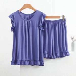 XL8XL Plus Modal Modal piżamę dla kobiet tope bez rękawów Suit Suit Summer Sleep Femme Nocne odzież Pijamas Zestaw 240520