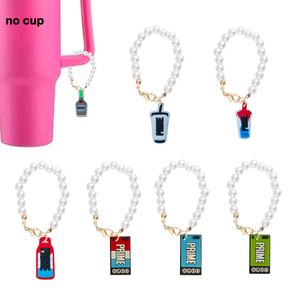 Tornozinhos Chain Prime Bottle Pérola com alça de charme para acessórios de copo Charms personalizados Drop Drop Delivery OttDB