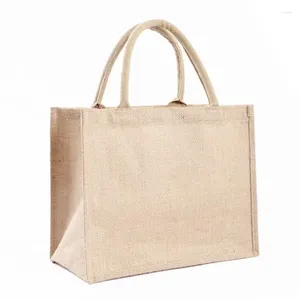 Shopping Bags Portable Jute Reusable Tote Bag Grocery Organizer Storage Pouch