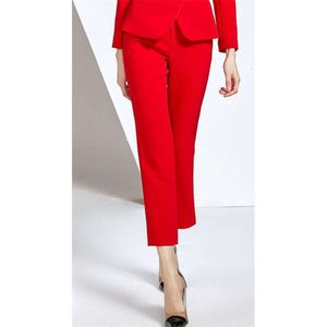 Lucky Red Hosenanzüge Frauen Anzüge plus Größe maßgeschneiderte Damen Blazer+Hosen für Arbeitsanzug Hochzeitsfeier