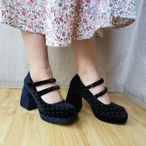 Real 2024 Lady Suede Leather Sexy Lead Syres Shoes 8.5cm Chinky High Heel Platform Sandals Square Extar