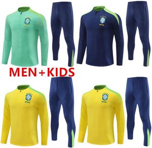 24/25 Worlld Brazil Tracksuit Suit Soccer Jersey G.Jesus Coutinho 22 23 Camiseta de Futbol Richarlison Football Shirt Maillot Kids Kit Cup Train Suit