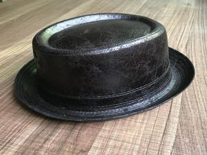 100 skórzanych wieprzowiny Fedora Men Boater Flat dla dżentelmena Tata Porkpie Top Hat Big 4Size T2005084142311