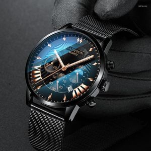 腕時計男性用の豪華な時計ステンレス鋼の時計メンズビジネスクォーツマンシンプルなwhatch clogio masculino reloj 258i