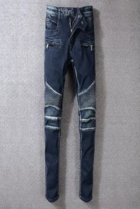 Men039s angustiado jeans skinny azul holeres jeans slim motocicleta motociclista de jeans causal calças de jeans de hip hop calça2109043
