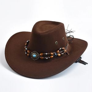 Chapéus de cowboy ocidentais para homens de camurça artificial de camurfia