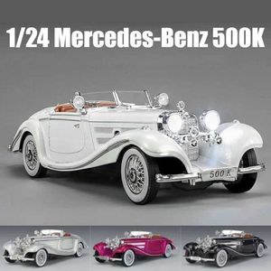 ダイキャストモデルカー1 24メルセデスベンツ500K 1936クラシックカーアロイカーモデルサウンドとライトプルバックチャイルドおもちゃコレクションギフトY2405209HTI