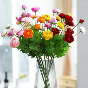 Dekorativa blommor konstgjorda siden asiatiska ranunculus selleri blomma för kärn dekoration bröllop blommor arrangemang