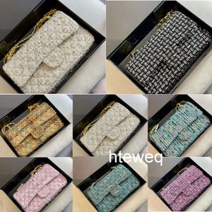 Herbst Tweed Fashion Klassische Doppelklappenbeutel Matelasse Kette Cross Body Schulter berühmte Luxusdesigner gesteppte Geldbörse Handtasche