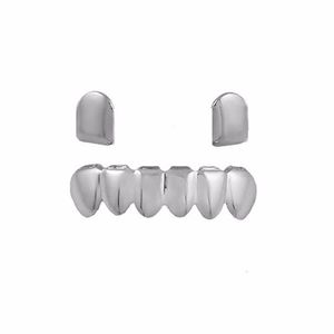 Black Silver Gold Plated Bouth dentes Grillz Caps Superior de grade de fundo masculino Mulheres Grills Rock Punk Rapper Acessórios para joias de hiphop de homens