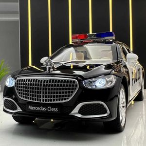 Diecast Model Cars 1 24 Mercedes-Benz Maybach S680 Police auto Diecast in lega di metallo modellino auto sonda