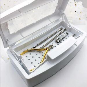 Scatola di disinfezione con sterilizzatore per unghie salone art art mazzo di pinzette per manicure per manicure utensili