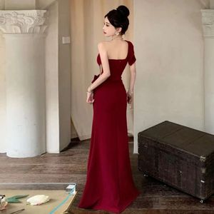 American Sexy Evening Dress Banquet High Waisted Fish Tail tail Long Dresses Elegant Temperament Vestido