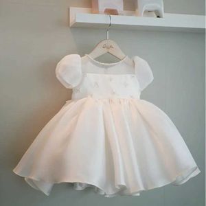 Abiti da ragazza Nuova bambina in rilievo in rilievo in chiffon foto di nozze abiti da sposa abito neonato primo eucaristia bambini di compleanno 1-8 anni d240520