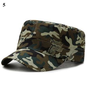Kamouflage strid kadett militära hattar kvinnor män platt topp baseball mössor andas justerbara sportfiske mössa taktiska hattar
