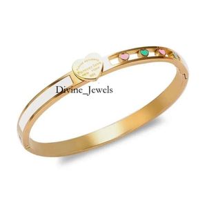 Tiffanyjewelry Designer Jewelry Tiffanyjewelry Gold Woman Heart Shape Stainless Steel Bangles & Bracelets Big Heart Tag White Shell Bracelet For Women Girls 880 505