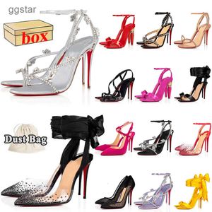 Med ruta 2024 Red Bottomies Sandal Heel Christans pumpar hög slingback klackar skor designer så kate stiletto peeptoes öppna tår nappa lyxiga häl gummi loaf o2no