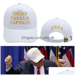  Parti Şapkaları 2024 Trump Caucus Şapkası Seçim Beyzbol Kapağı Nakış Zirvesi Damla Teslimat Ev Bahçesi Festival Malzemeleri Dhpju