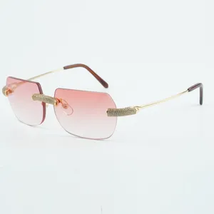 Factory direct wholesale fashion micro-paved diamond 8100906 metal wires temples and 18-135 mm angled sunglasses