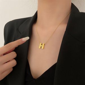 Designer Gold and 925 silver Fashion Gift Necklaces Woman jewelry Necklace clavicle H letter choker With Elegant box ins 237 XL