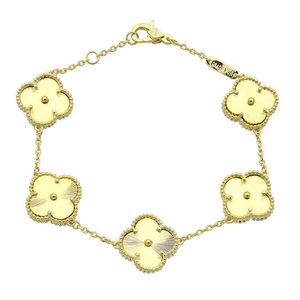 glamorous bracelet for Vanly urban beauty New five four leaf gold Bracelet womens flower with original logo box