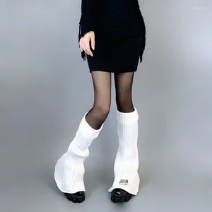 Mulheres meias de moda feminina malha joelheira altiva manguita de bota de bota de estilo japonês desleixado