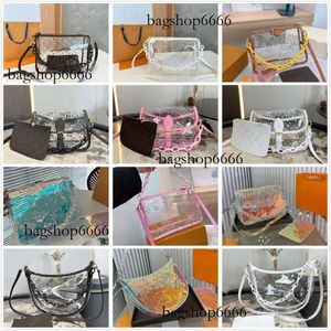 Designer Fashion Handba Transparent Jelly Totes Ladies Shoulder Crossbody Bag Show Off The Rich Clear Lipstick Powder Makeup Original Edition