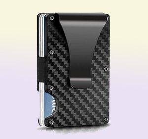 カーボンファイバーカードホルダーバッグデザイナー財布ミニスリムウォレットマネークリップメンアルミニウムメタルRFIDスワイプクレジットカードHold5489001