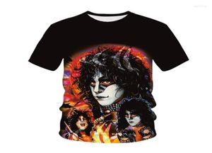 Men039s T Shirts Harajuku Kiss Band tshirt Mulheres homens Oneck 3D Print Pattern Oversize Streetwear