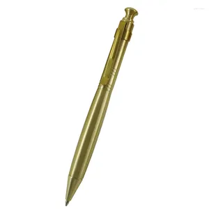 52G Penna a sfera di ottone pesante Penna di lusso fatta a mano Click Ball per scrivere regali Riempibile in acciaio inossidabile