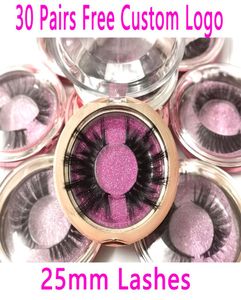 30Pairs Lote de 25 mm Lashes 3dMink cílios cruzados cílios cruzados volume de volume de vison cílios dramáticos cílios de maquiagem Ferramentas de maquiagem