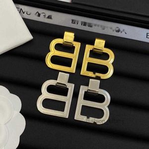 Stud Exaggerated luxury designer branded engrave thick super large B stud Earring 18k Gold Earrings Women men summer Party Jewelry never fade NRDH