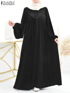 Vestidos de hijab muçulmano para mulheres peru abaya manto de tamanho grande zanzea eid mubarek maxi vestido de verão dubai vestidos kaftan isamic roupas 240508