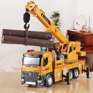 Diecast Model Cars Large Truck Crane Engineering Vehicle Alloy Model Car Construction Toys Metal Diecast Toy Car Sound Light Toys For Kids Gift Y240520B94T