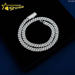 Partihandel Hip Hop Jewelry Halsband Sterling Sier 14K Gold Micro Pave Zirconia Diamond Cz Cuban Link Chain