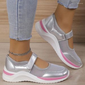 Scarpe casual Sneaker a cuneo a maglia da donna per 2024 Autunno mix piattaforma color donna vulcanizzata con mesh traspirante tennis