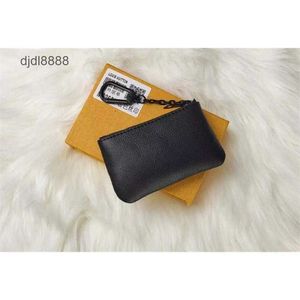 Lyxvaror Special Black Key Pouch Zip Wallet Coin Leather Wallet Womens Designer Purse Crossbody Bag 62650