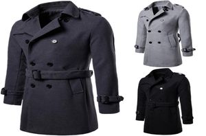 Men Casual Trench Coat Mens Long Winter Coats New Fashion Slim Fit Mens Man Wool UK Style Outwear Overcoat Outerwear J1811784717551