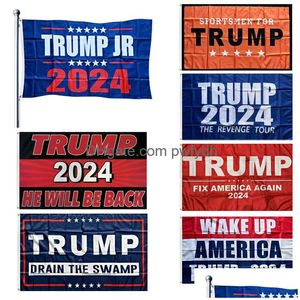  Banner Flags Trump 2024 Geri Bayrak Banner Başkanlık Seçim Destekçileri Teslimat Ev Bahçesi Festival Parti Malzemeleri Dhnsn