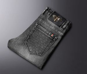 Мужские джинсы миллиардеры Oechsli Cotton Men Crasual Fitibuity Slim Fit Elasticity Вышивка высокого качества размером 3242 230106