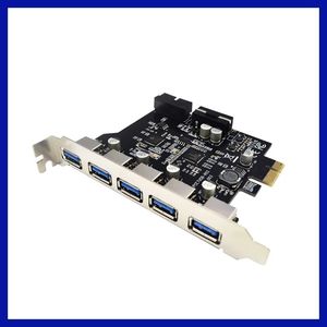 USB 3.0 PCI-E Card Card 5 Ports Adapter Hub для настольной платы модуля PCI Express Express с NEC +GL Main Control Chip