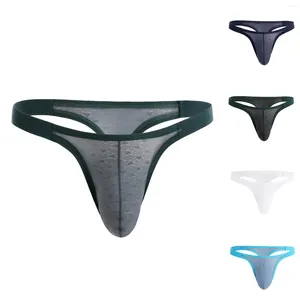 Underpants sexy adutensile da uomo a basso contenuto di biancheria bianche bianche da uomo pantaloni a triangolo in poliester hip cotone trasparente da notte trasparente