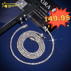 PREZZO PREZZO GLI ALL'INGROSSO PASSAGGIO Diamond Test 2 mm sier da donna collana collana moissanite a catena da tennis bracciale