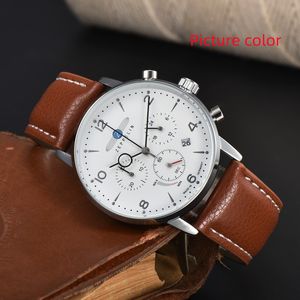 Zeppel Wrist Watches for Men 2024 Mens Watches Six needles All Dial Work Quartz Watch High Quality Top Luxury Brand Chronograph Clock Leather Belt Fashion Germany