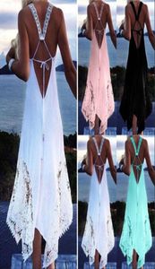 夏の白いドレス女性レーススリングシンセクシービーチバックレスショートドレス女性服4663682